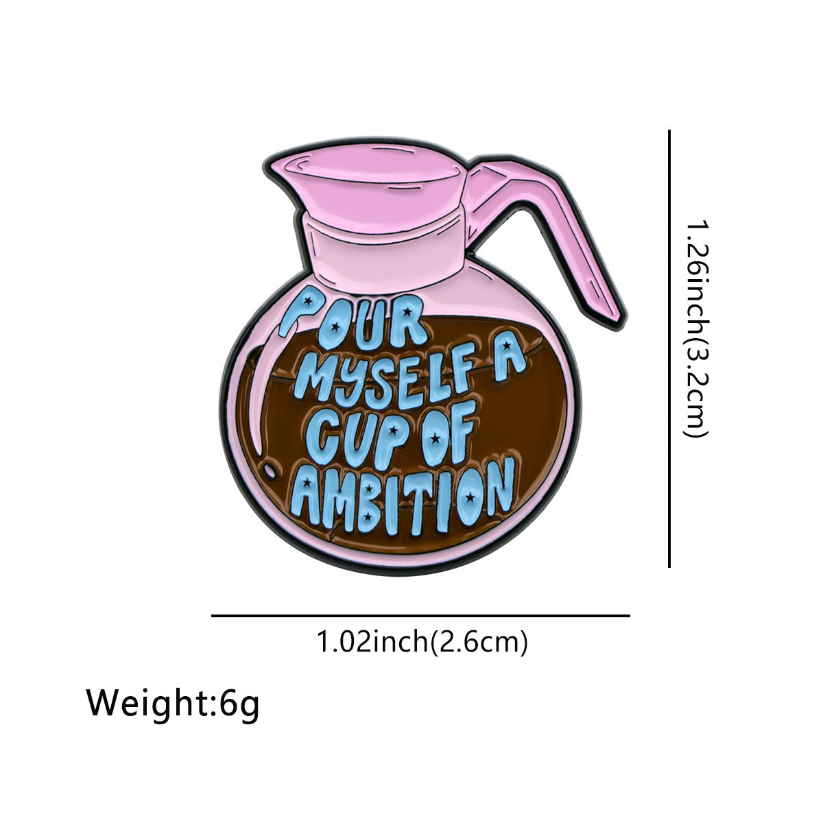Wholesale Coffee Quote Brooch Cartoon Metal Badge Accessory