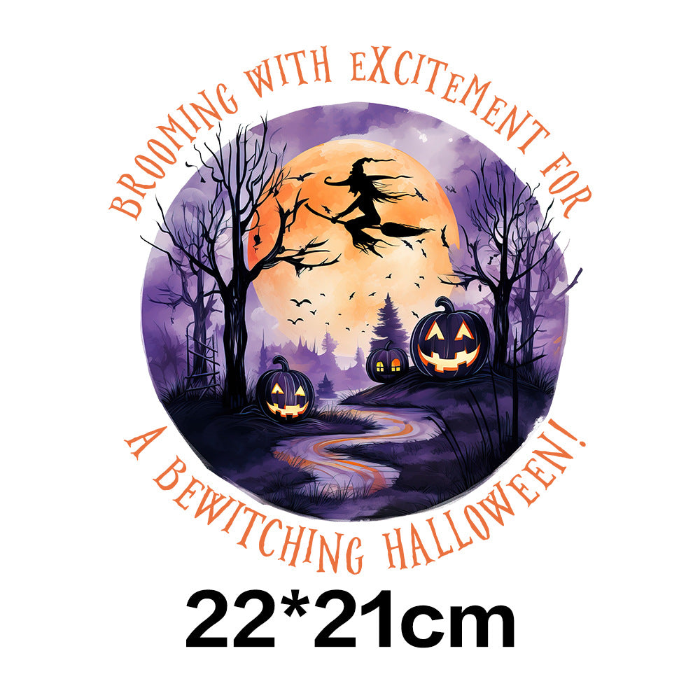 Wholesale 10pcs Pumpkin Witch Halloween UV DTF Ready to Press Transfers Wraps
