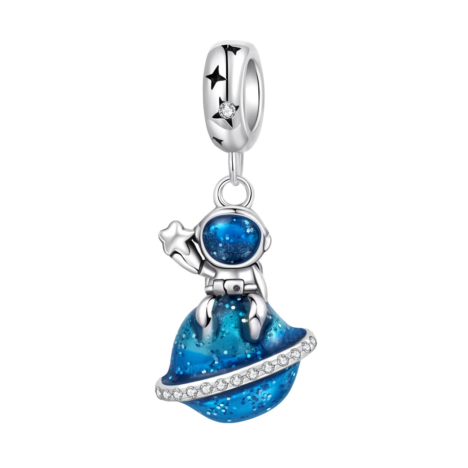 Wholesale Sun Moon Stars Diamonds Silver Plated Charms