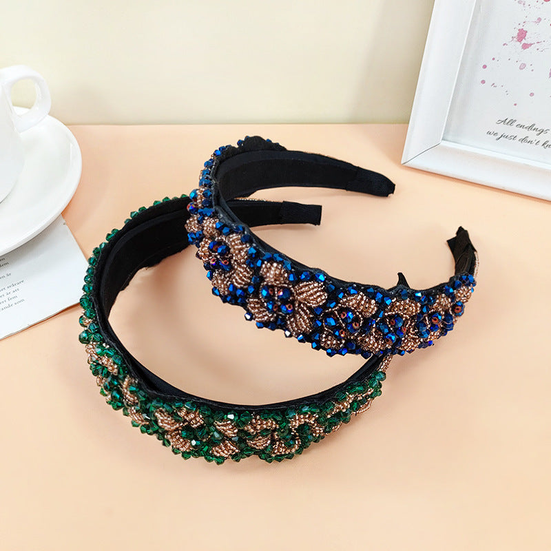 Wholesale Crystal Braided Wide-brimmed Headband
