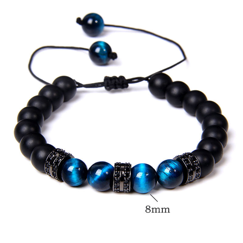 Cuentas de ojo de tigre de piedra natural al por mayor cuentas mate de micro estacionamiento tejido