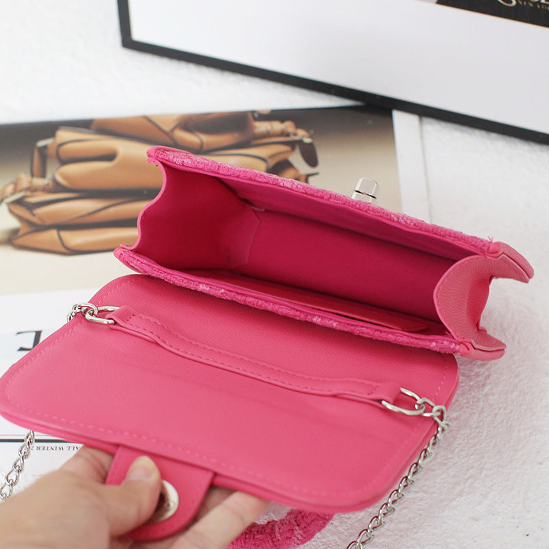 Wholesale Canvas PU Lid Crossbody Chain Bag