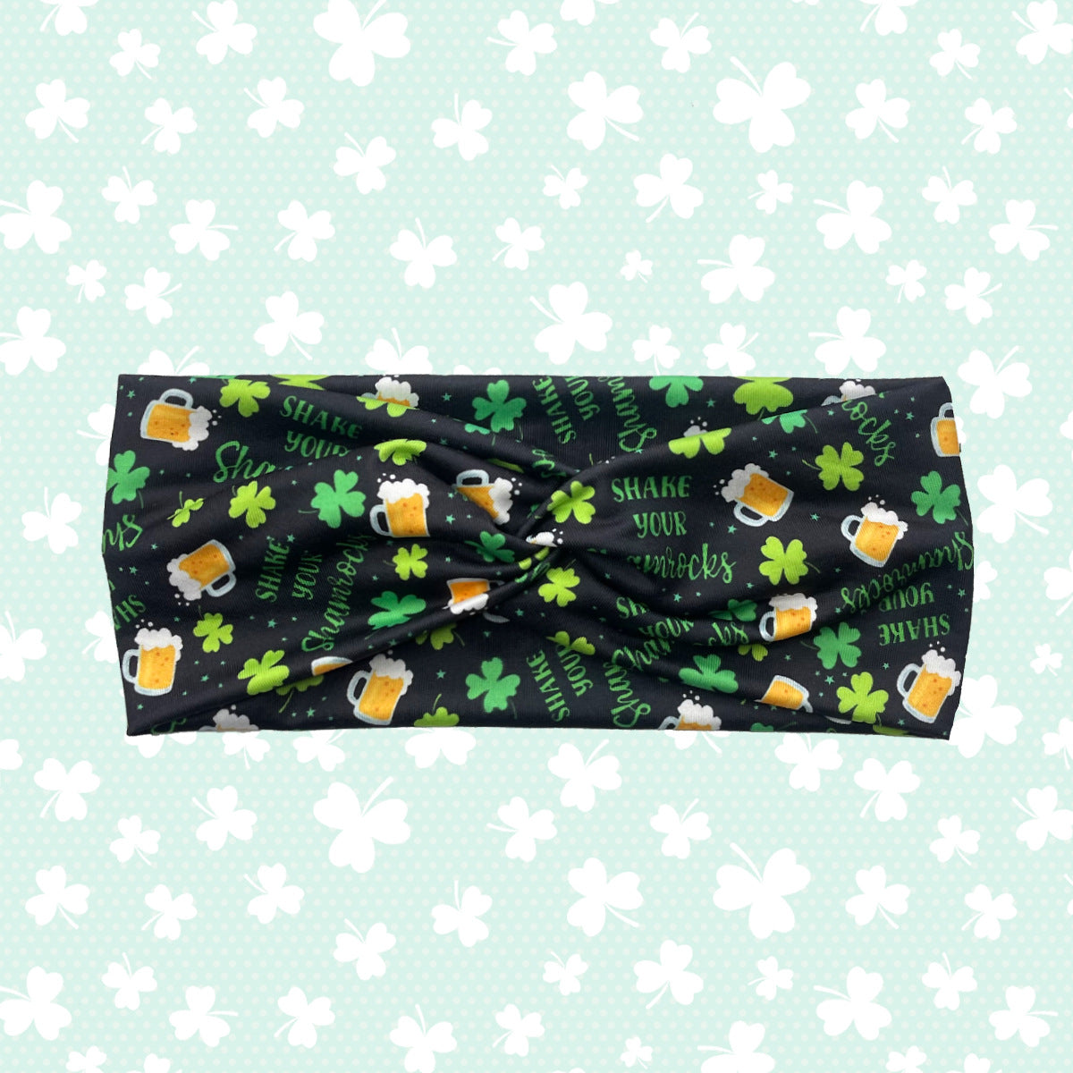 Wholesale St.  Patrick' s print cross clover elastic headband