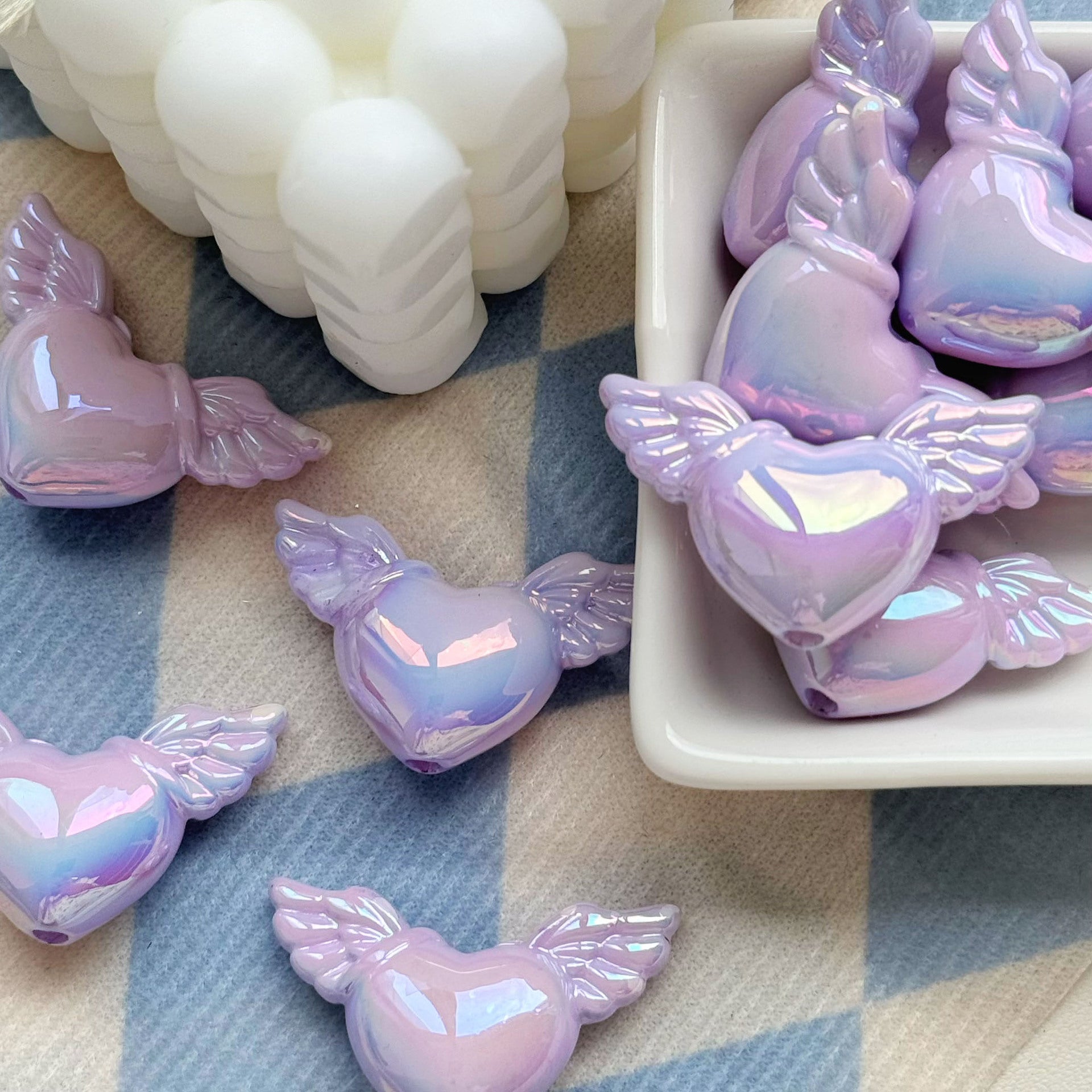 Wholesale 10pcs Colorful Angel Love Acrylic Beads