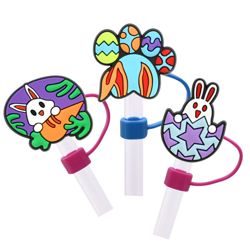 Wholesale Random 100 pcs 10M Easter  dust plug straw hat creative DIY cup