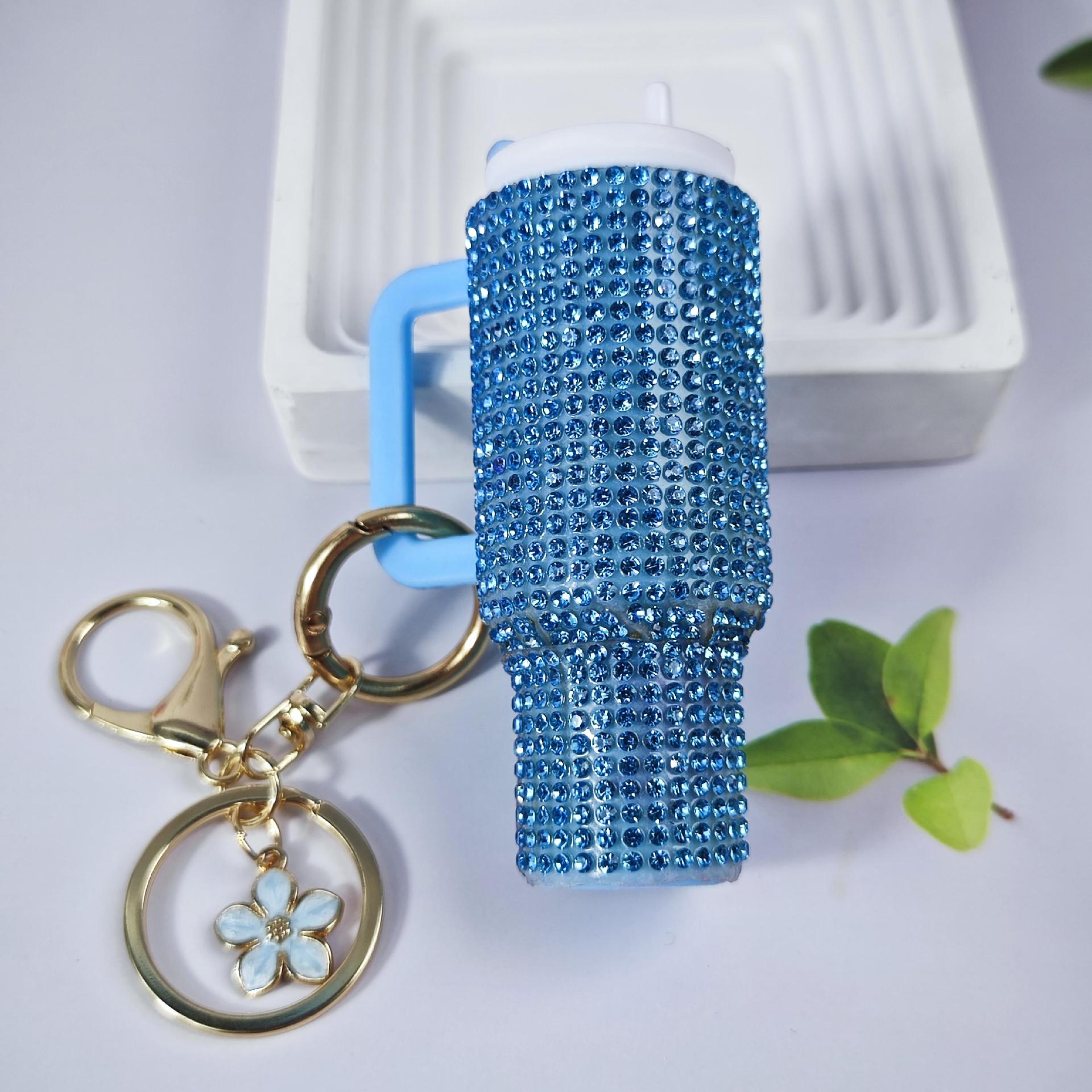 Wholesale  Mini Ice cup Keychain Diamond New Product Keychain Pendant Mother's Day Keychain Can Hold Lipstick Backpack Pendant