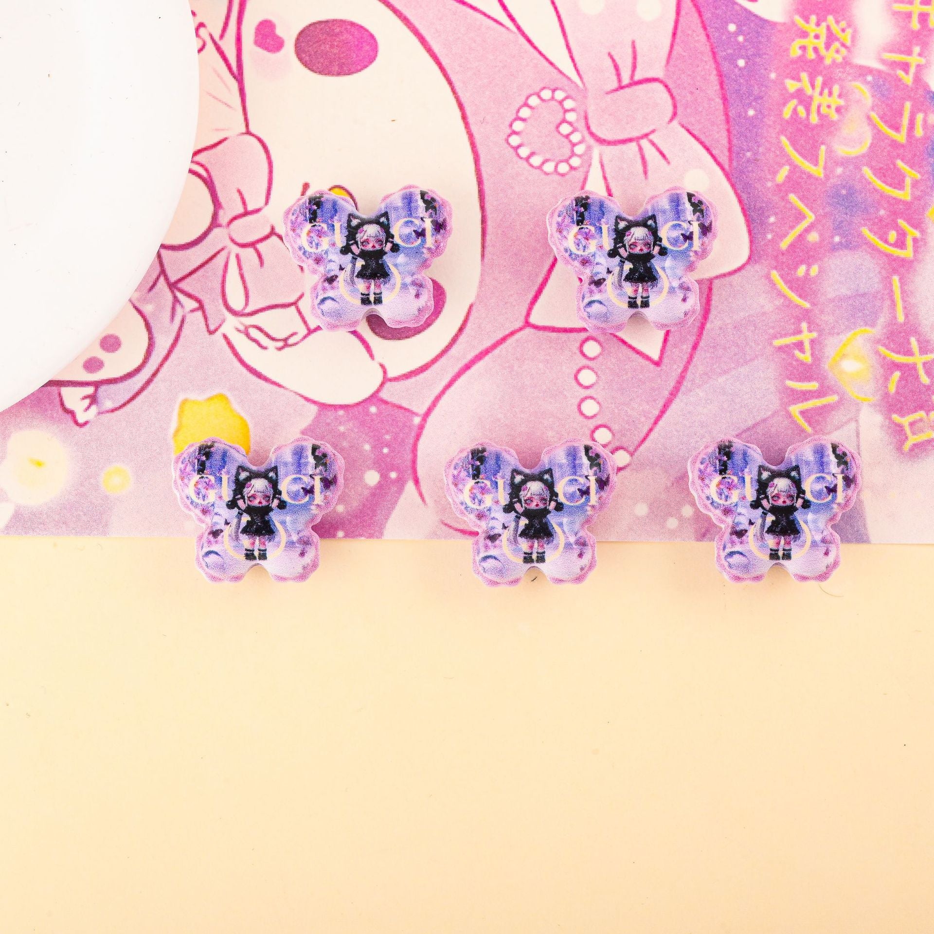 Wholesale 10pcs DIY Acrylic Butterfly Beadable Accessories