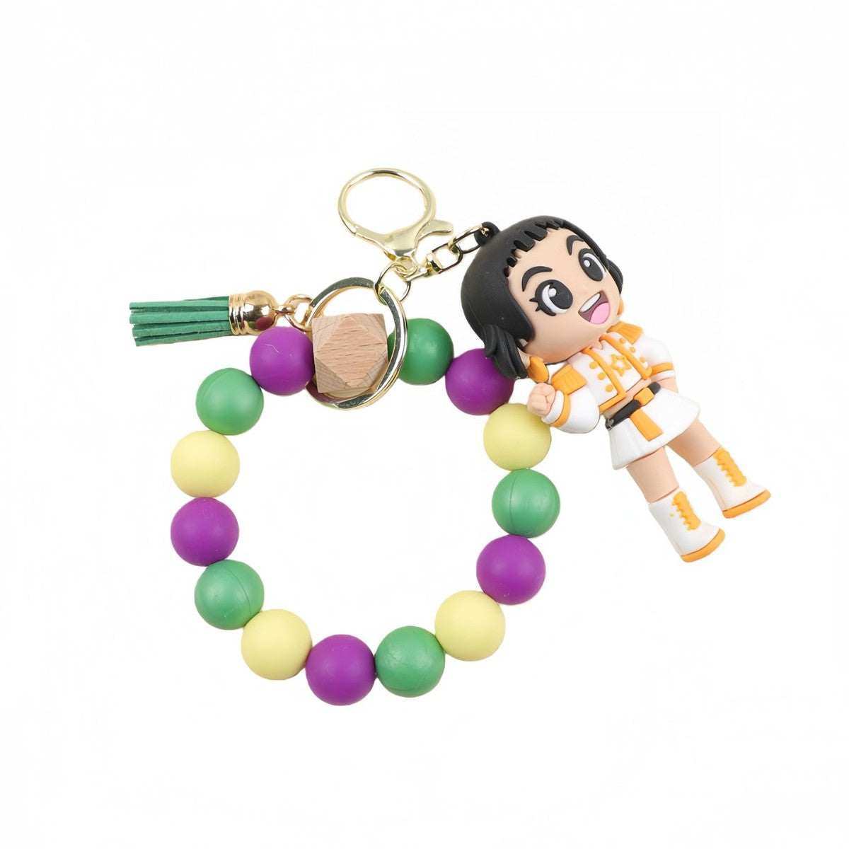 Wholesale Silicone Beaded Wrist Keychain Cartoon Bag Pendant Anime Charm OLY Exclusive