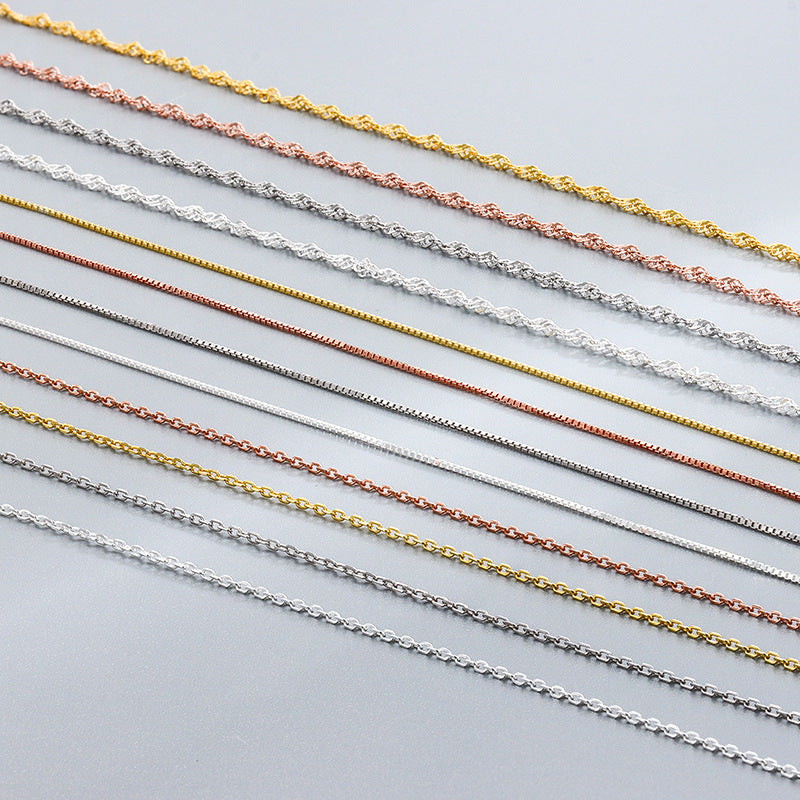 Wholesale S925 Sterling Silver Pendant Free Single Chain Box DIY Clavicle Chain