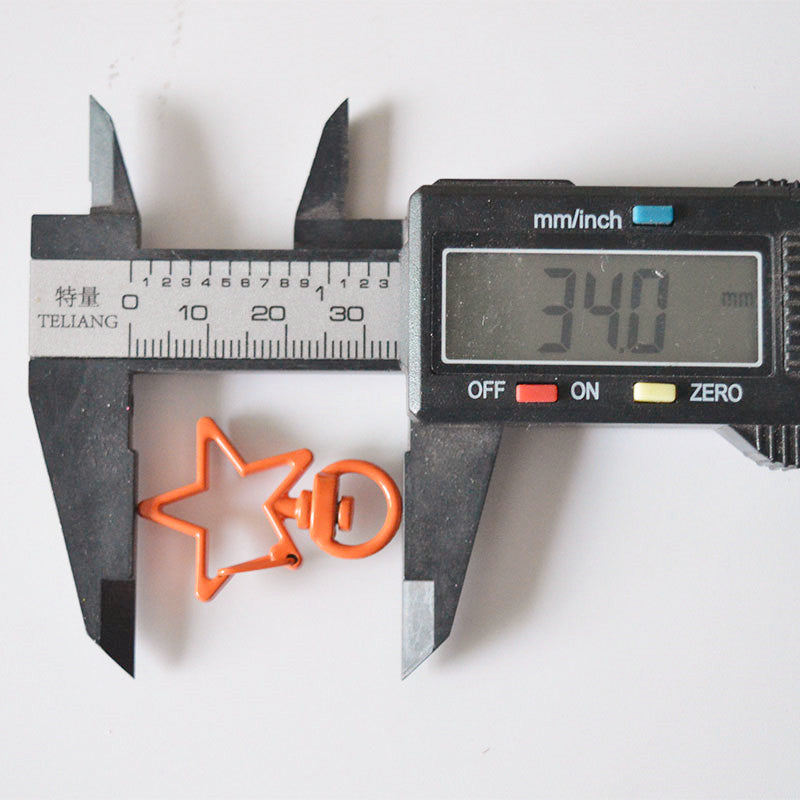 Wholesale 20pcs Colorful Baking Paint Five Pointed Star Alloy Keychain DIY Accessories