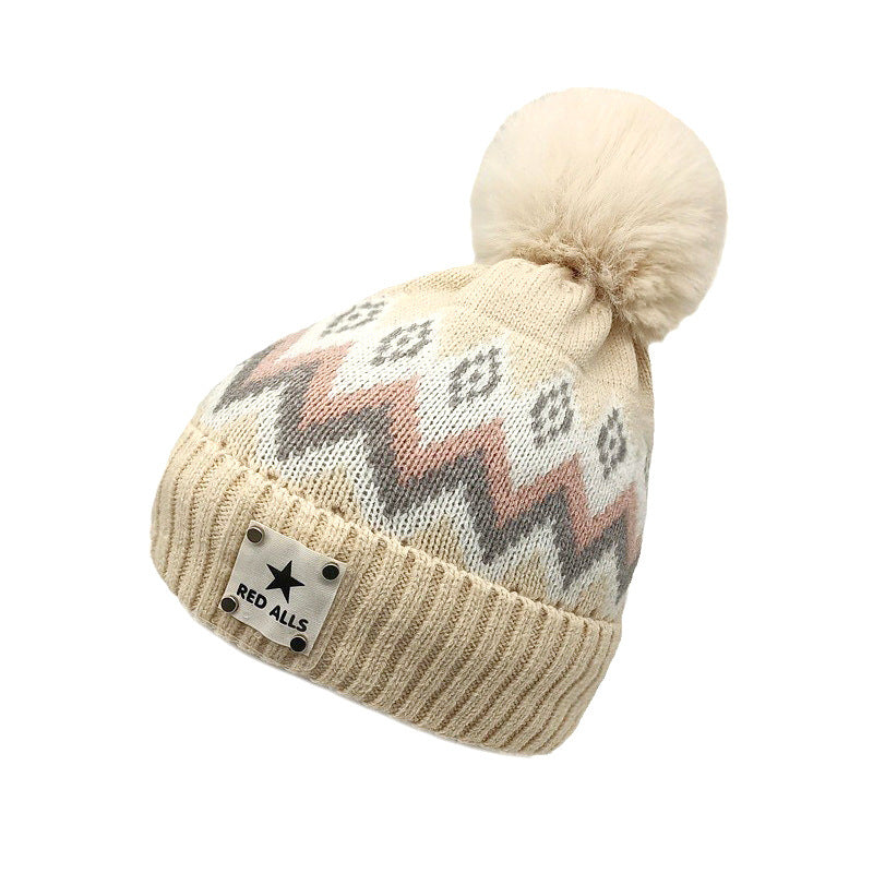 Wholesale Ear Protection Woolen Hat Thickened Plus Velvet Warm Wool Ball Knitted Hat