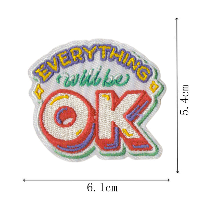 Wholesale Embroidered Inspirational Quote Patches Set 22 Pieces Star Motif Iron On Decorative Fashion Accessory For Coats Gift