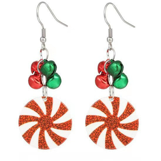 Wholesale Christmas snowflake candy bell reindeer earrings