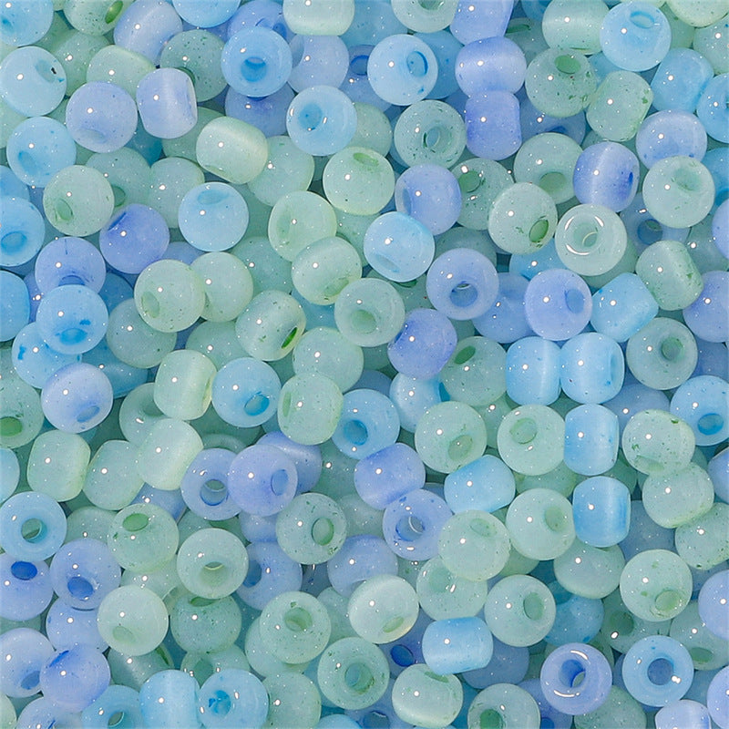 Wholesale  2 Packages  (150pcs/pack)  Cat's Eye Jade Fantasy Colorful Diy Glazed Beads