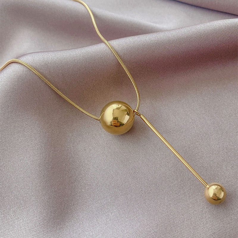 Wholesale Golden Ball New Clavicle Titanium Steel Necklace