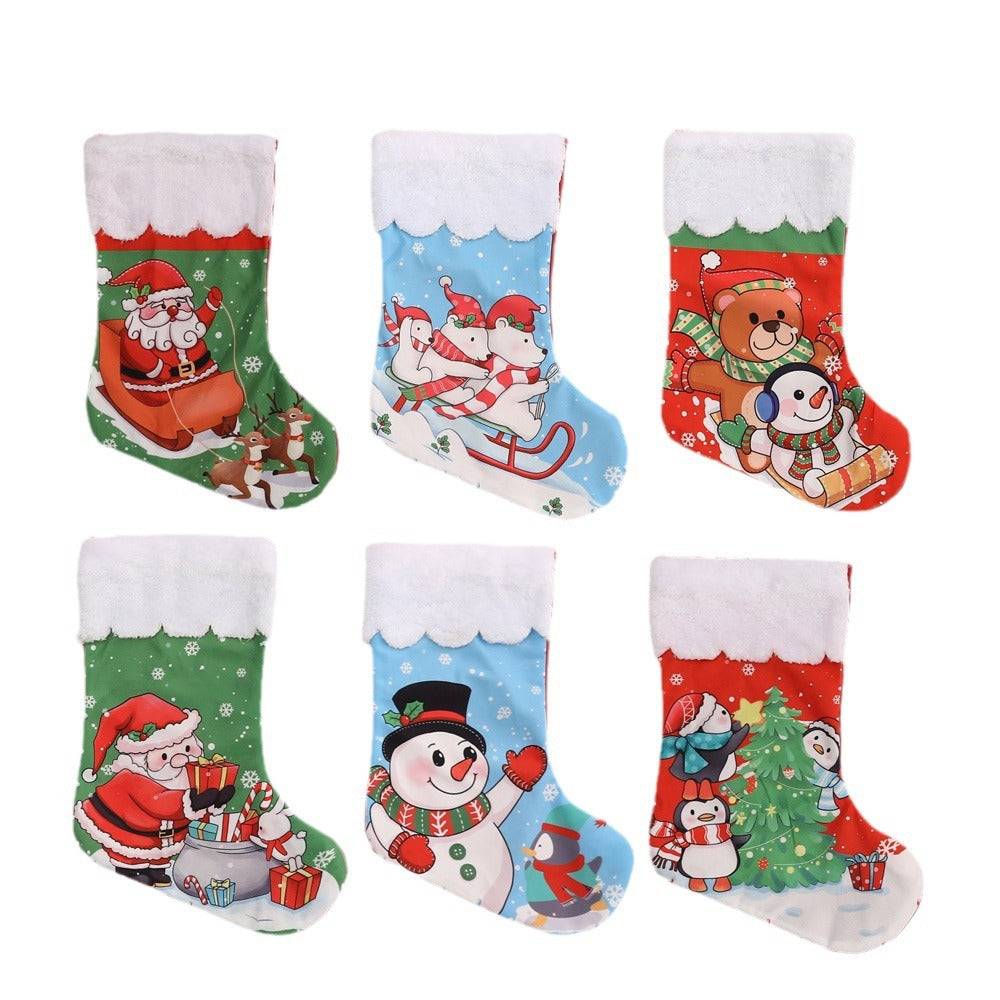 Wholesale Christmas Ornaments Plush Christmas Stocking Gift Bag