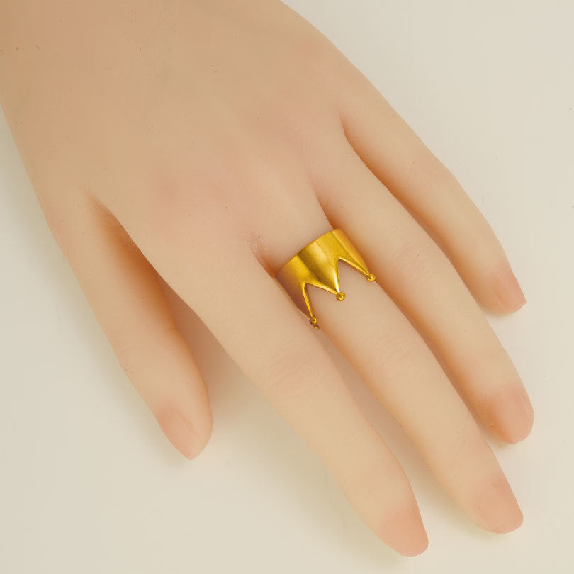 Wholesale crown ring  temperament gold open smooth ring