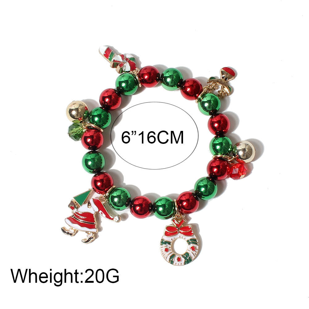 Wholesale Christmas Colorful Beads Beaded Ornament Bracelet