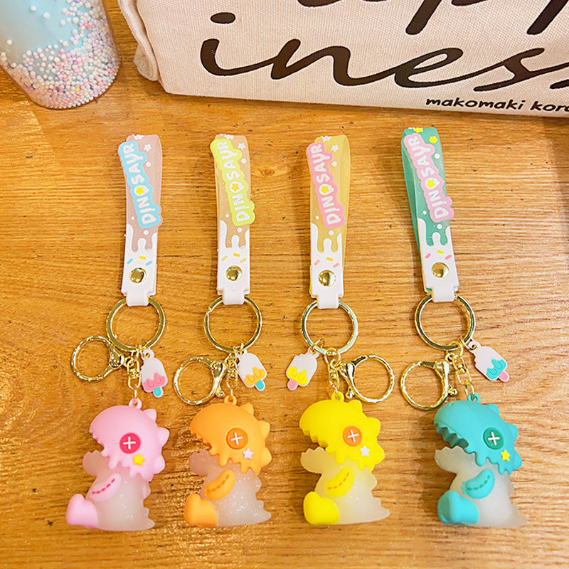 Wholesale PVC Ice Cream Dinosaur Keychain
