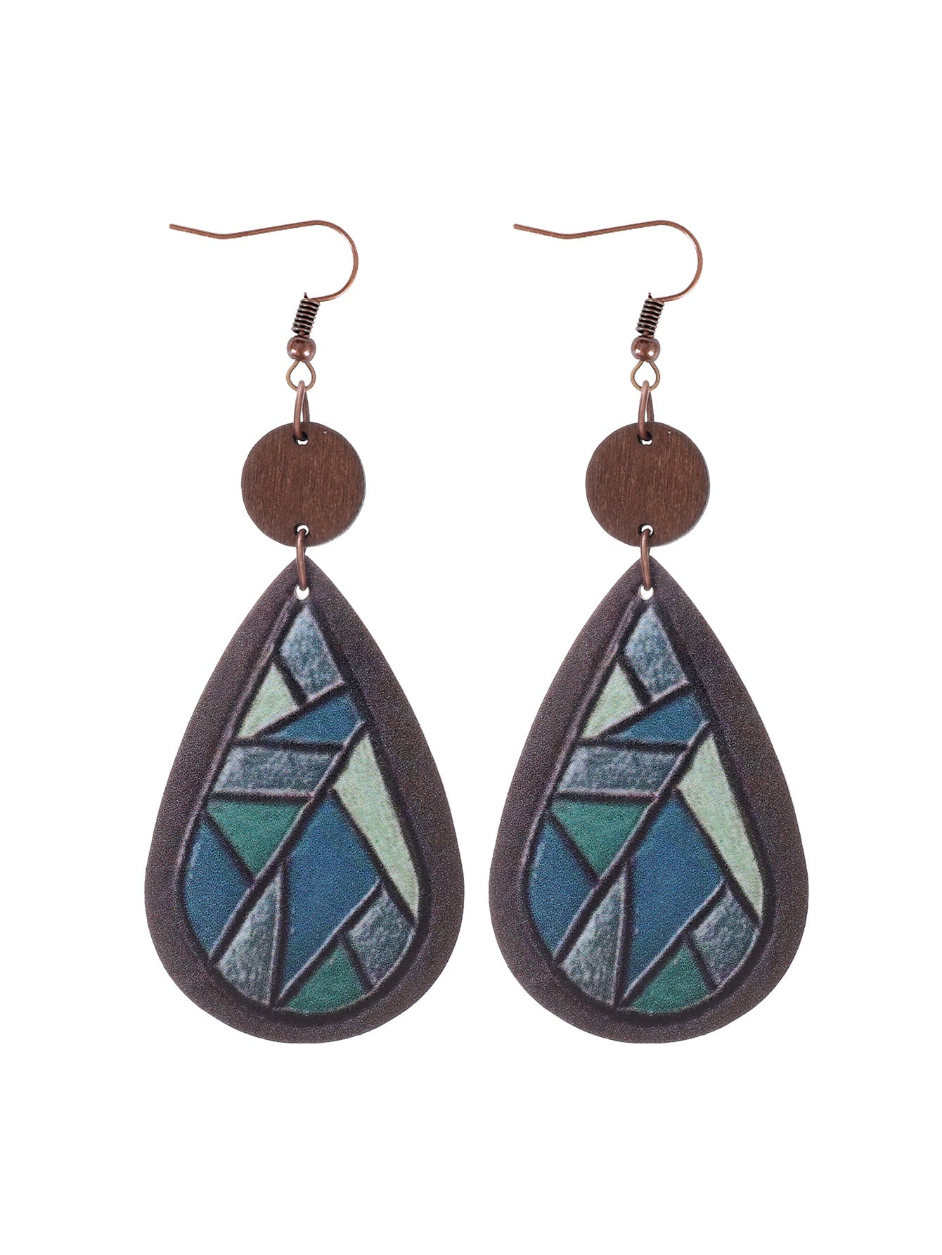 Wholesale Cactus-patterned leather earrings