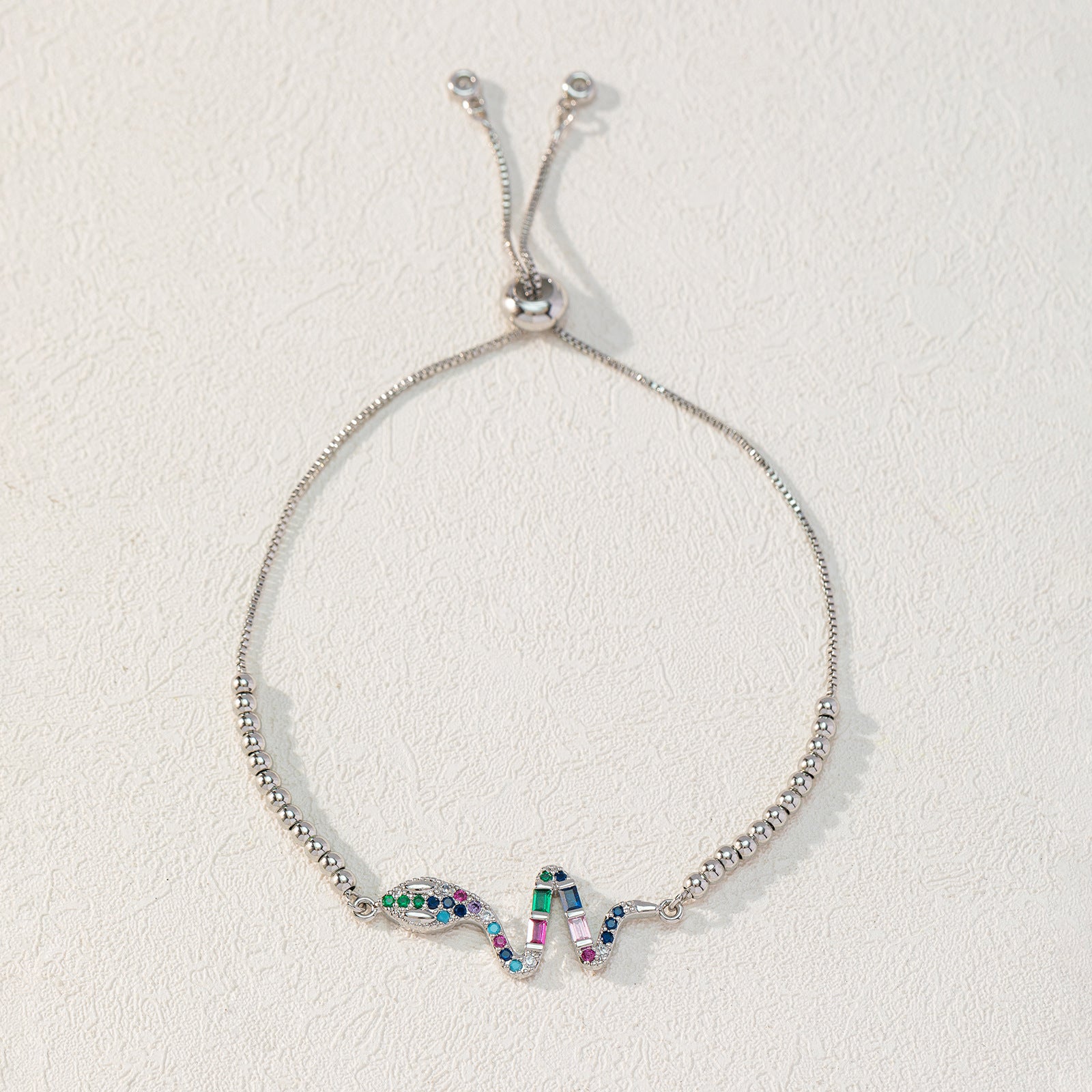 Wholesale Pickaxe Colored Diamond Gold Snake Animal Bracelet