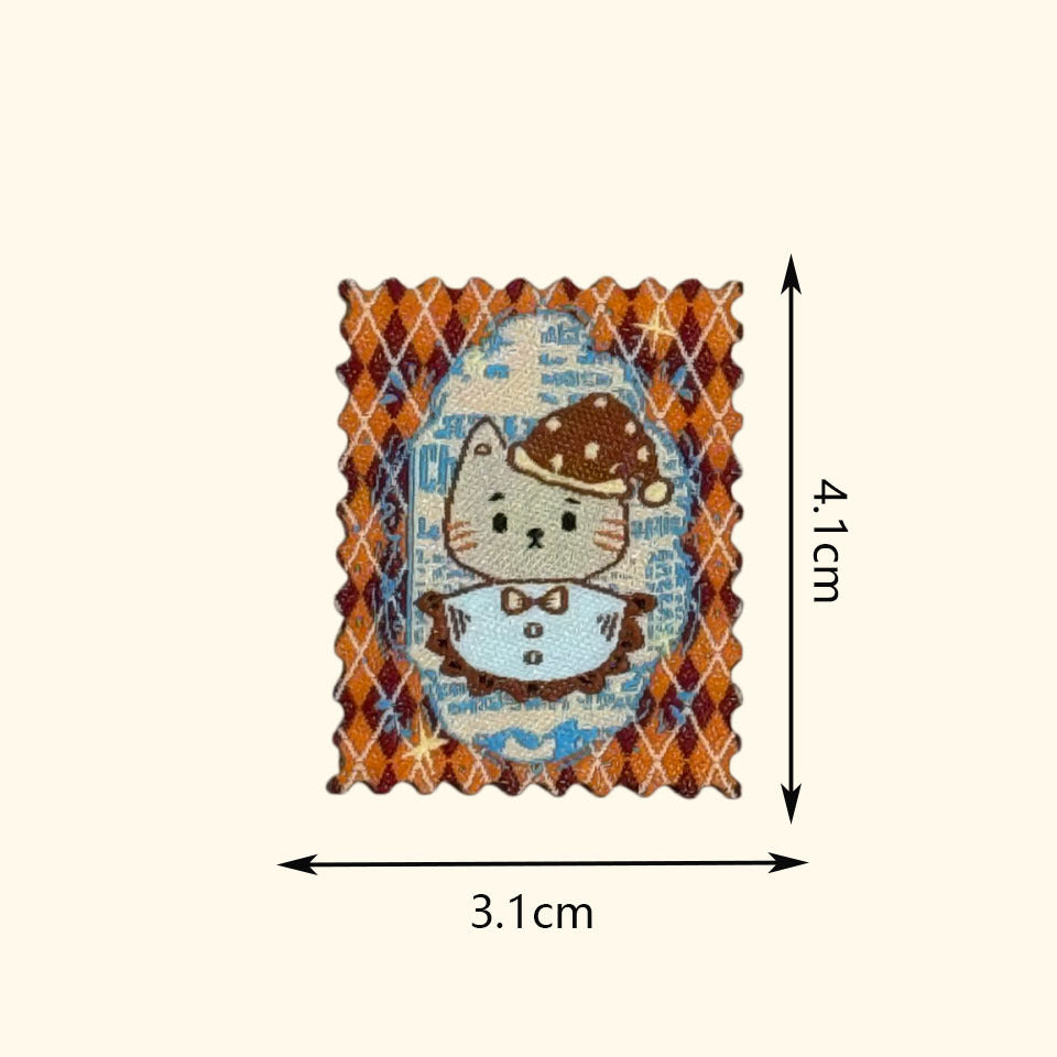 Wholesale Retro Stamp Self Adhesive Embroidered Patches DIY Craft Supply For Towels Clothing Bags