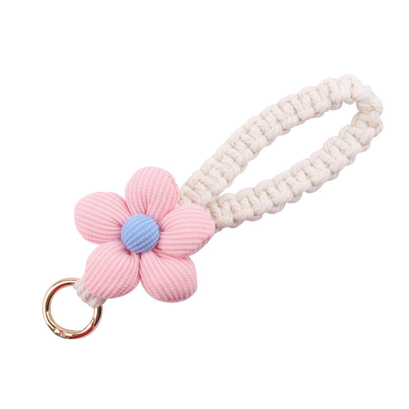 Wholesale Cute Flower Cotton Pure Handmade Heaving Keychain