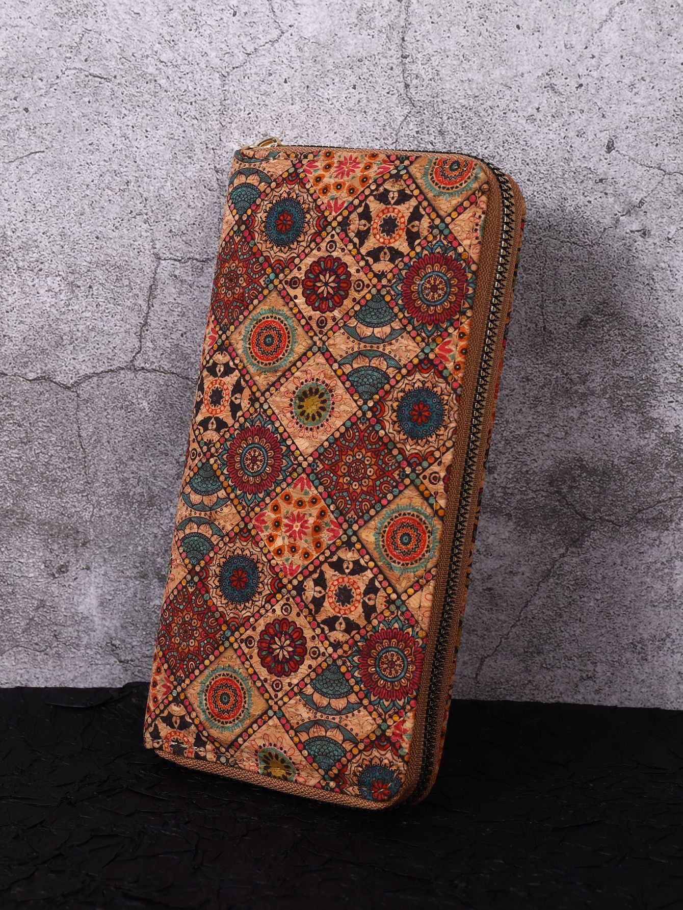 Wholesale PU Multifunctional Wood Grain Retro Wood Grain Long Wallet