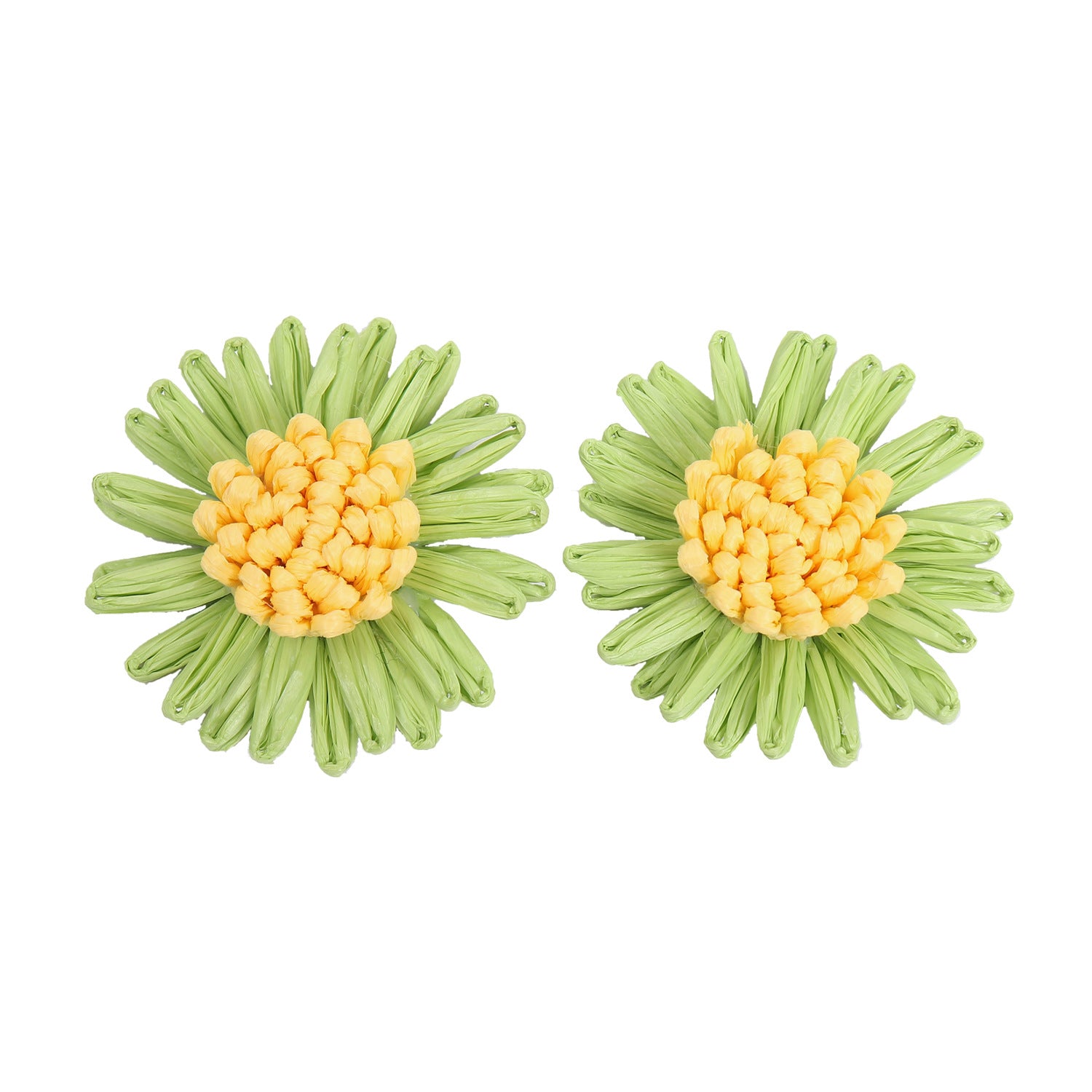Wholesale Raffia Braided Daisy Bohemian Earrings