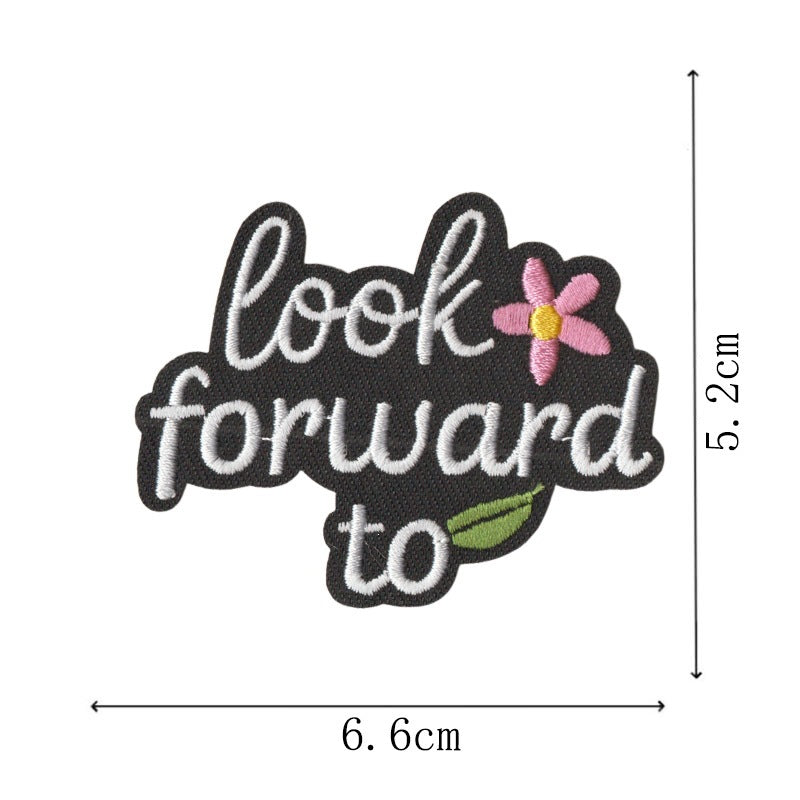 Wholesale Cartoon English Quote Embroidered Patches Set Of 10 Heat Activated Adhesive Back Decorative Craft Supply For Clothing Bags Towels Everyday DIY Accessory Boutique Resale Gift