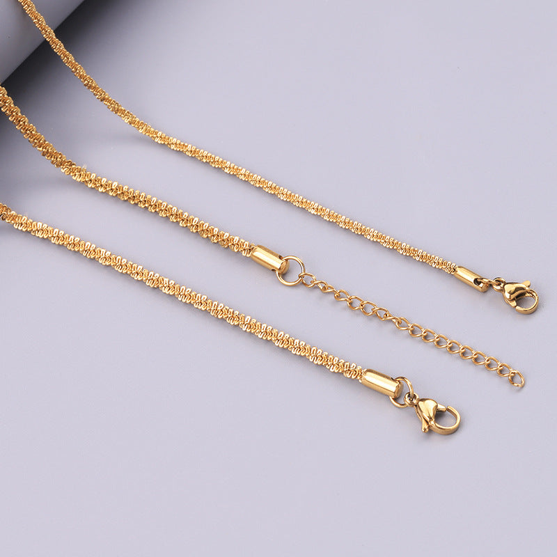 Wholesale 18K Gold Stainless Steel Plated with Gold Titanium Steel Necklaces