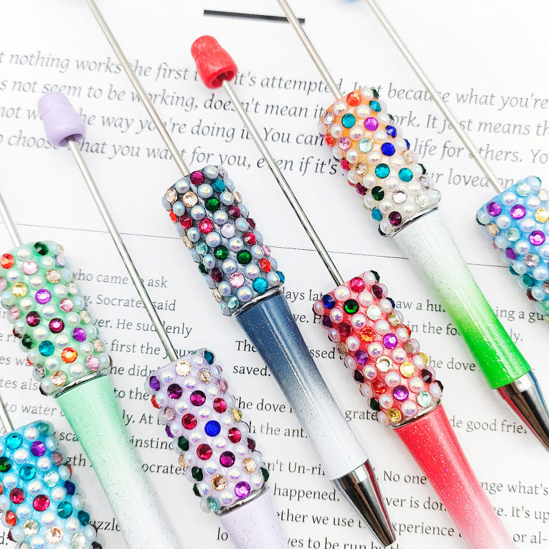 Wholesale Beadable Pens Gradient Color Candy Applied Diamond Pearl Beadable Pen