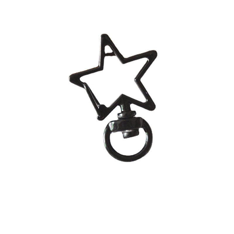 Wholesale 20pcs Colorful Baking Paint Five Pointed Star Alloy Keychain DIY Accessories