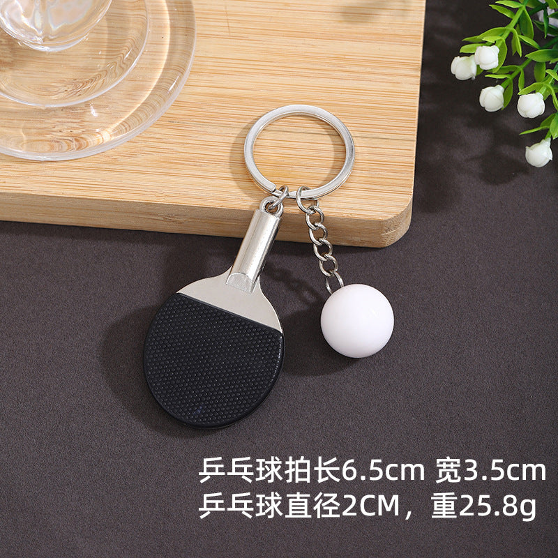 Wholesale Mini Simulation Table Tennis Racket Set Keychain