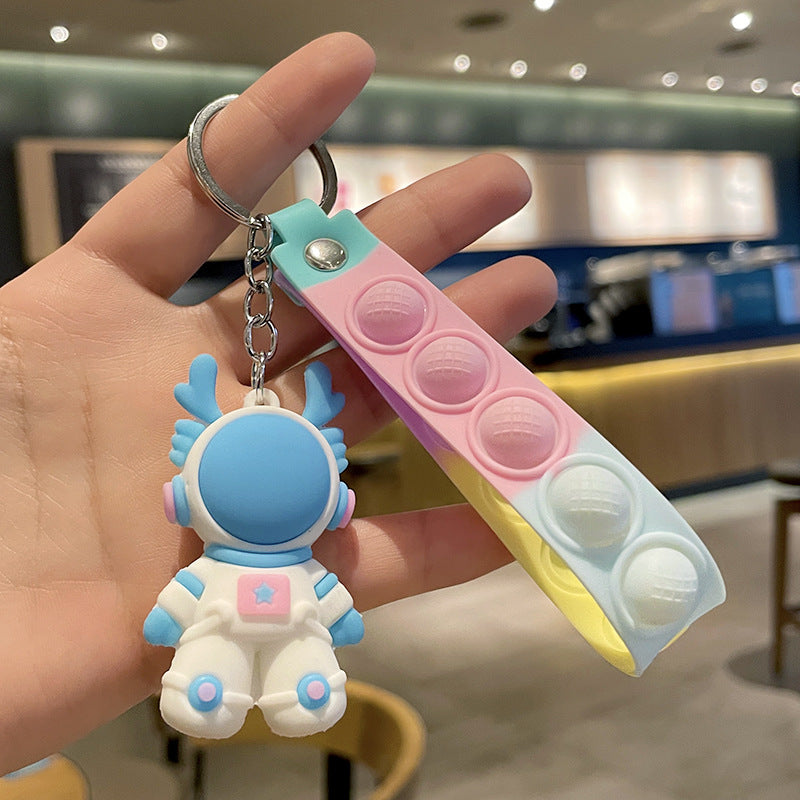 Wholesale PVC Space Dragon Leather Rope Keychains