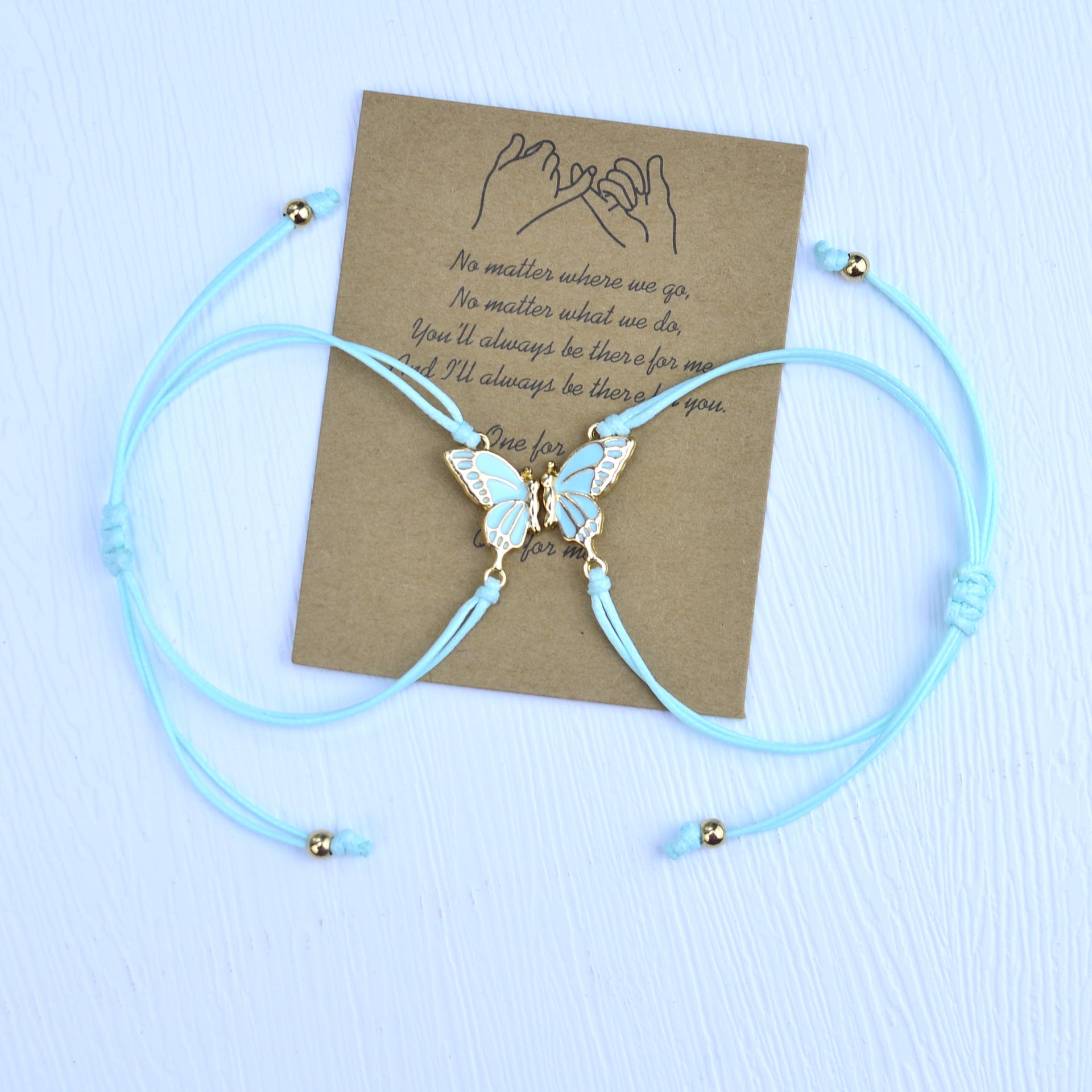 Wholesale Colorful butterfly hand woven adjustable bracelet