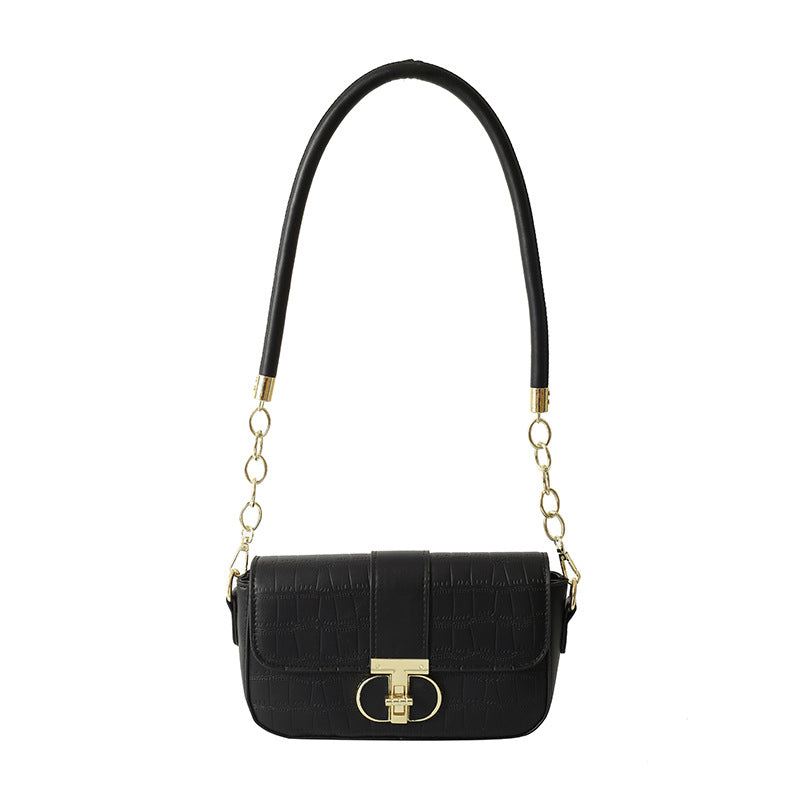 Wholesale Fashion Hand-held Retro Crocodile Pattern Shoulder Armpit Small Square Bag