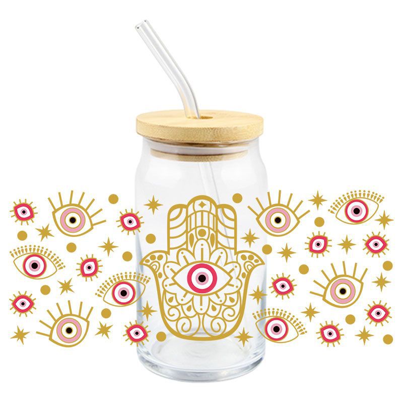 Wholesale 5pcs Devil' s Eye 16oz Cup UV DTF Wraps