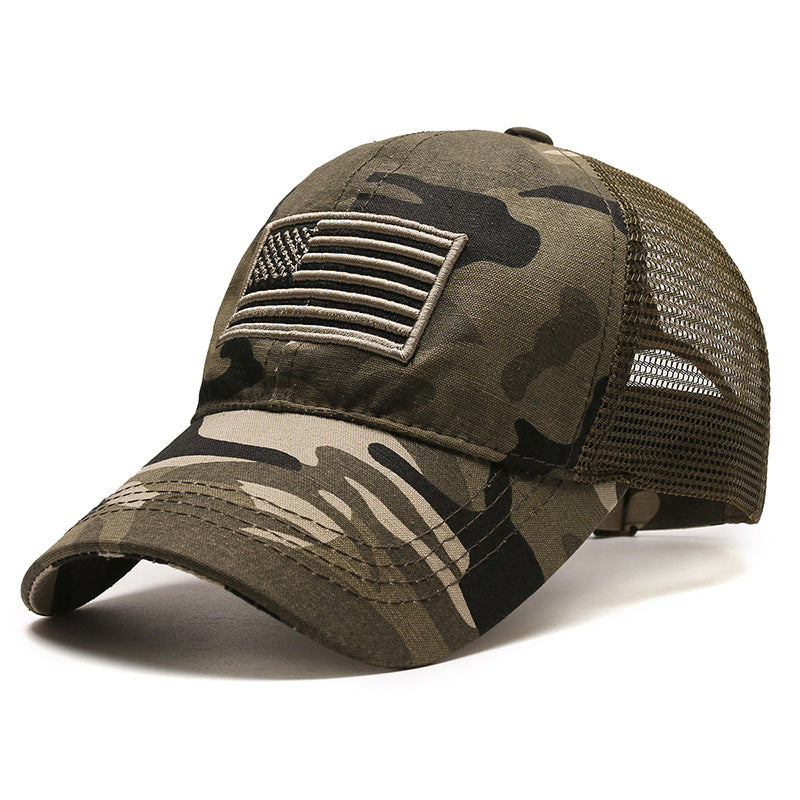 Wholesale Summer mesh breathable American logo outdoor personalized embroidery sun visor baseball cap