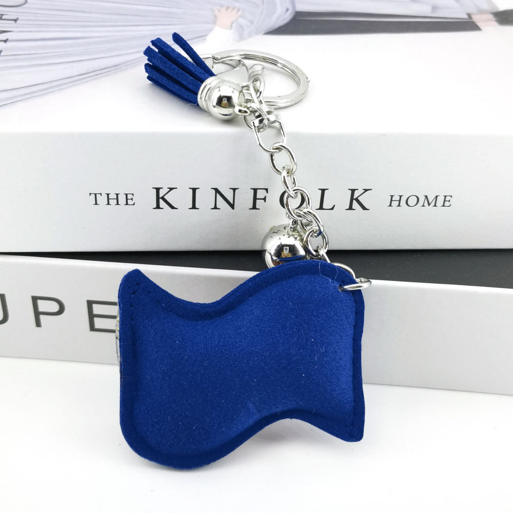 Wholesale 4pcs  Velvet inlaid diamond flag Rhinestone Keychain