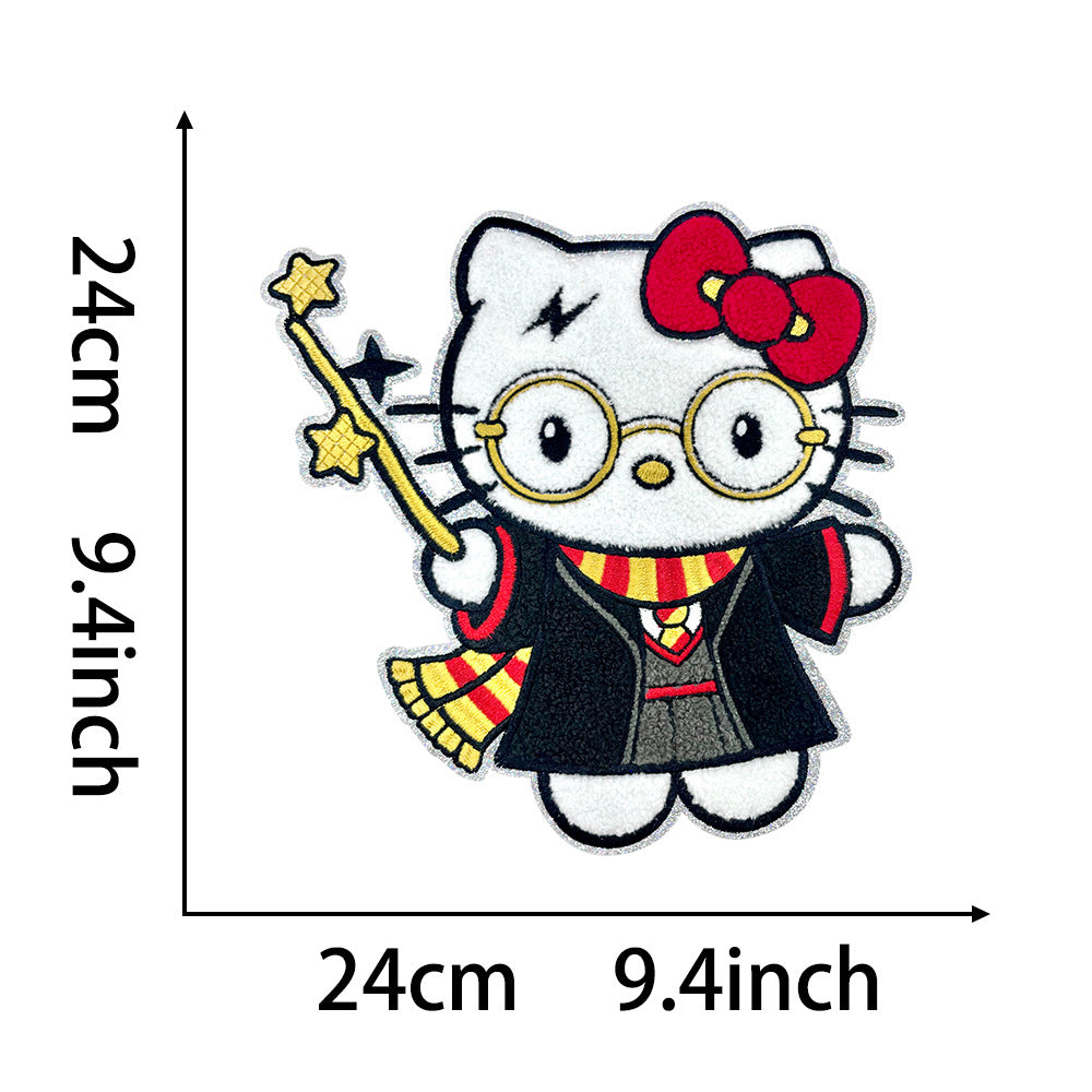 Wholesale Large Chenille Glitter Embroidered Patch Cartoon Applique For Shoes Hats Fashion Accessory Gift Resale OLY Exclusive