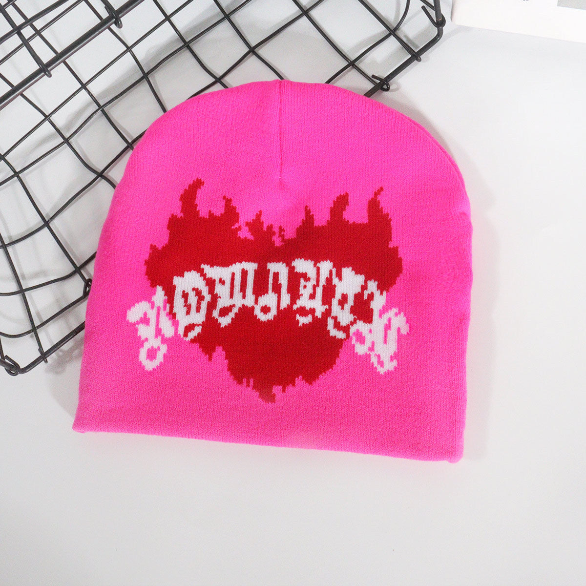 Wholesale Y2K Jacquard Knitted Hat Love Flame Woolen Hat