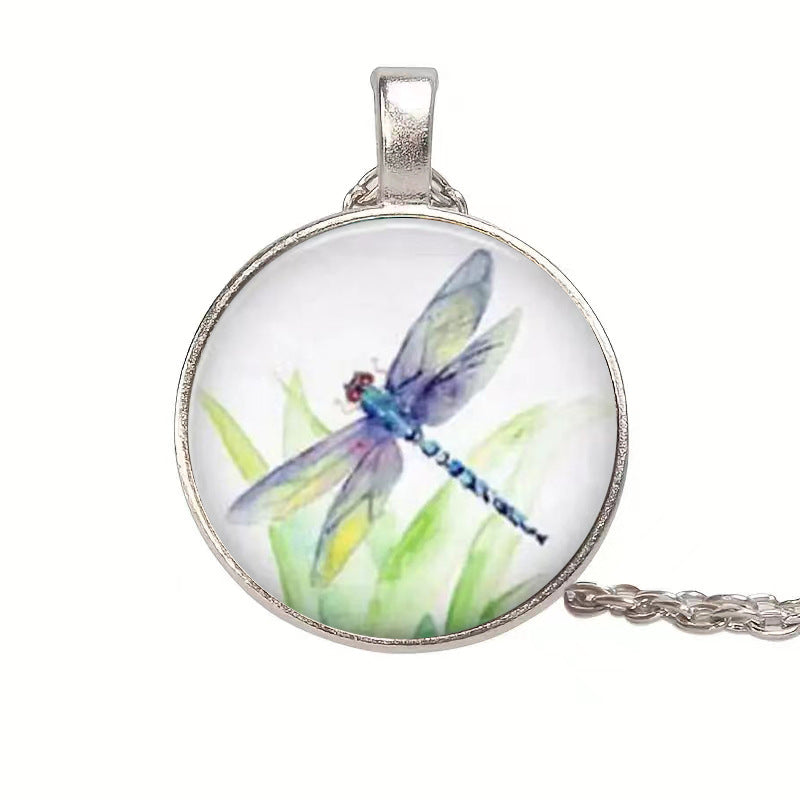 Wholesale Creative and fashionable dragonfly time gem crystal pendant