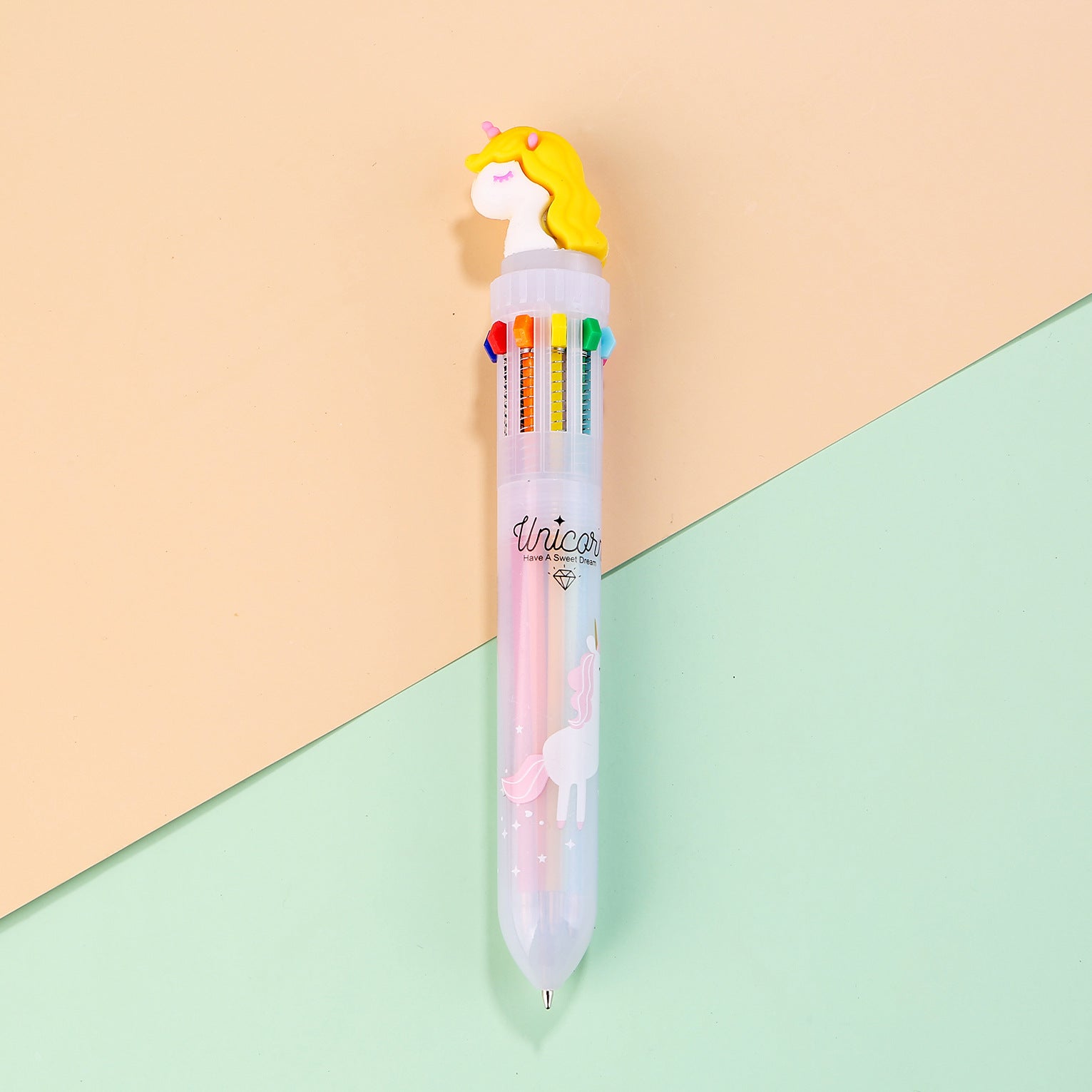 Wholesale Plastic Cartoon Unicorn 10-color Ballpoint Pen