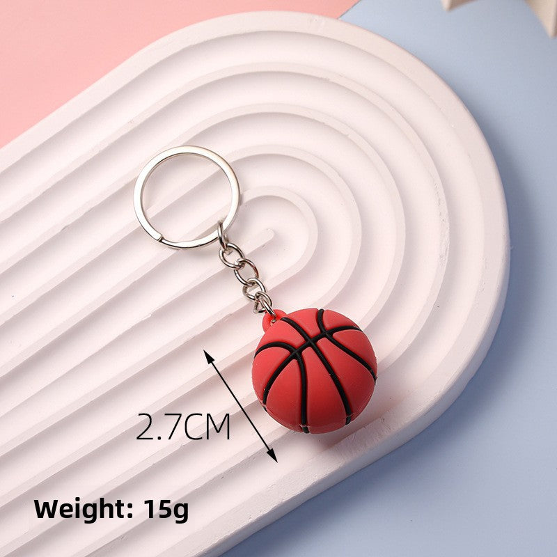 Wholesale simulation Football basketball small pendant doll keychain