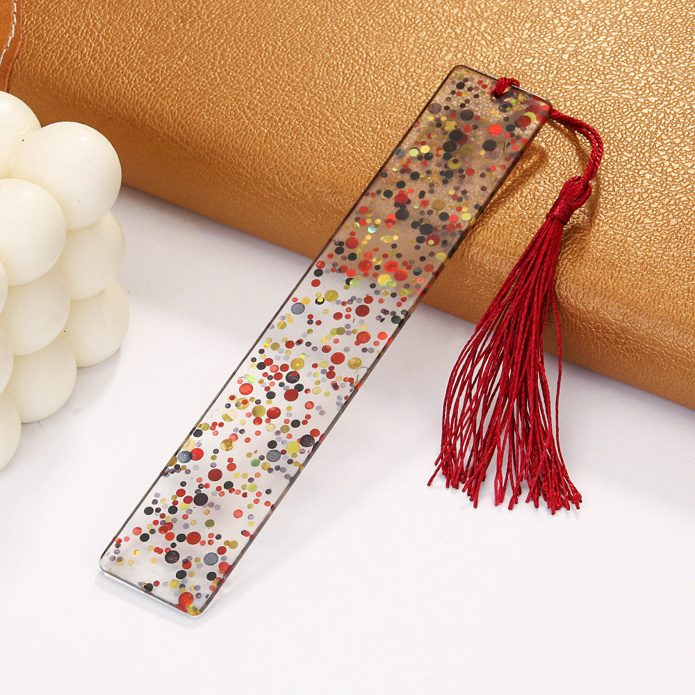Wholesale Creative Shiny Crystal Rectangular DIY Transparent Acrylic Tassel Bookmark
