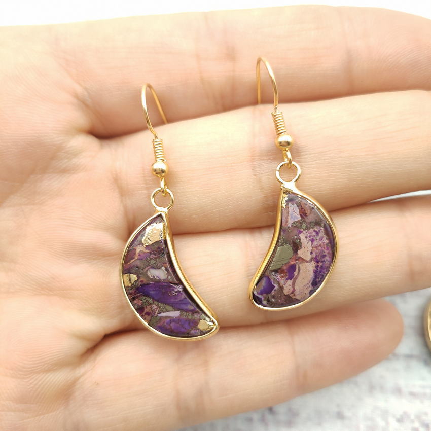 Pendientes de estrellas de luna natural al por mayor