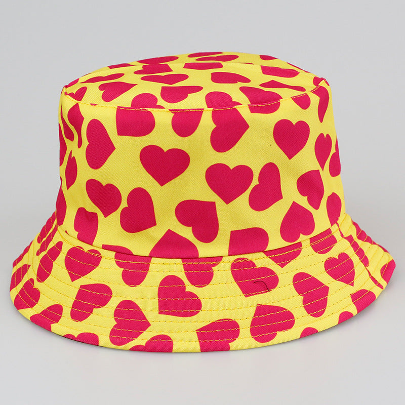 Wholesale Double-sided Printed Love Cotton Fisherman Hats
