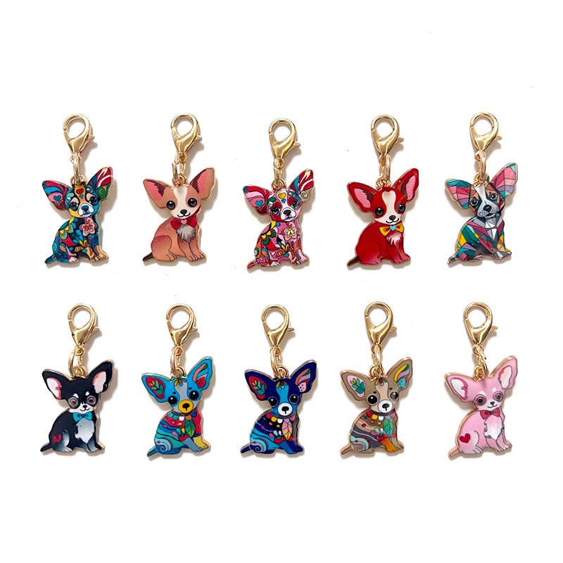 Wholesale Alloy Color Printed Bow Tie Dog Pet Metal Keychain