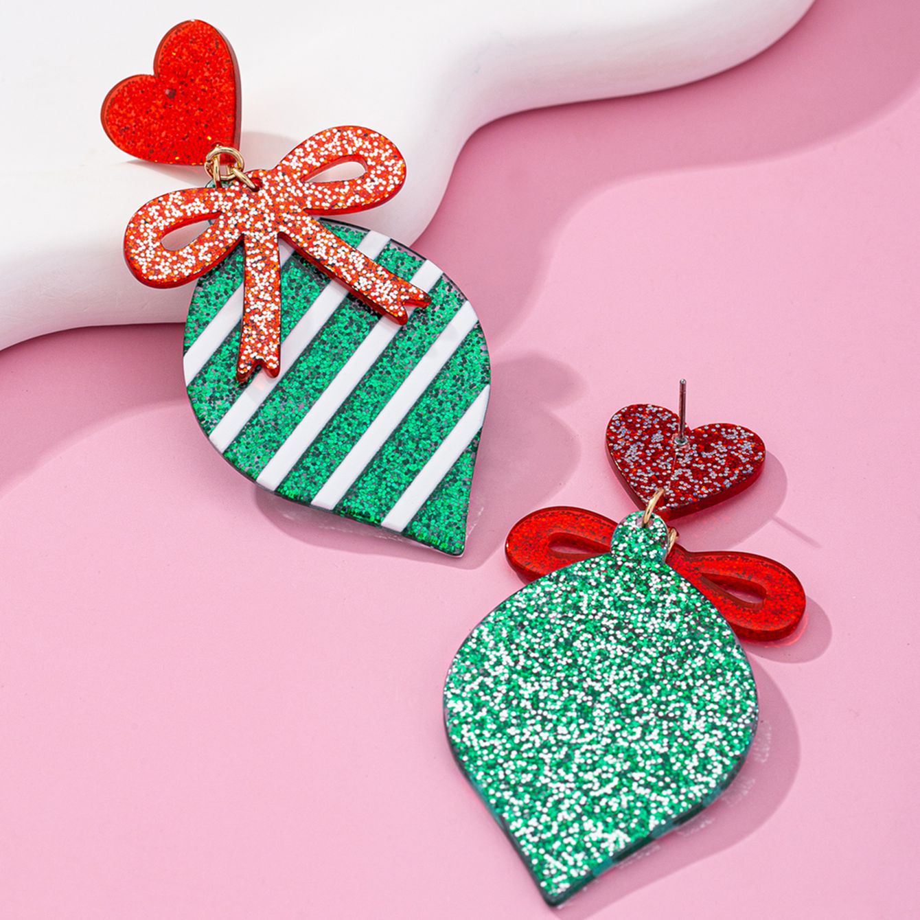 Wholesale Love Bow Valentine' s Day Acrylic Earrings